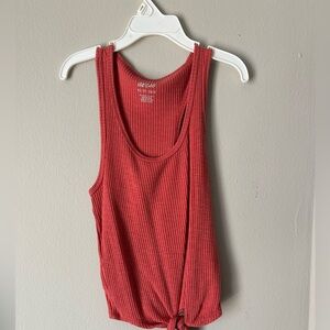 Aerie Red Ribbed Tank Top